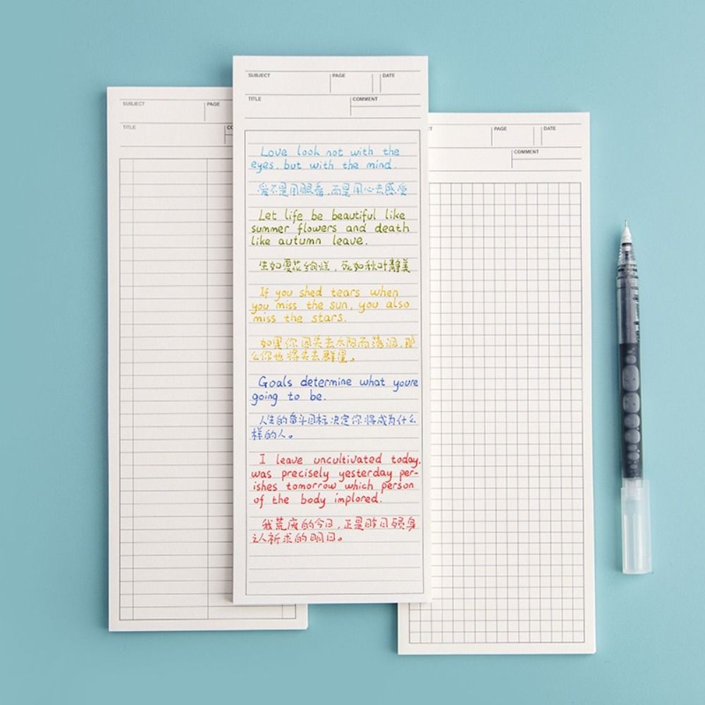 Graph Paper Pad - Simple Non-sticky Long Notepad 50 Sheets