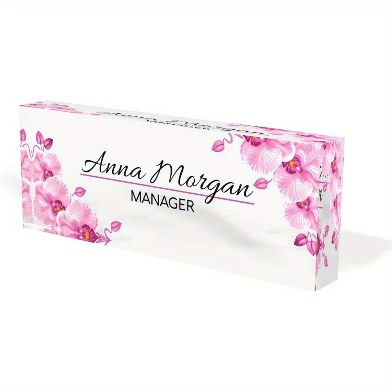 Desk Name Plate - Custom 2D Flat Acrylic Desk Name