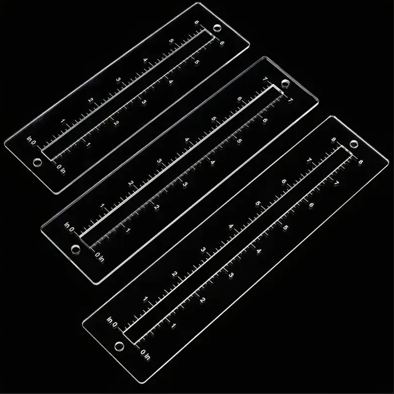 Ruler Set Transparent - 3pcs Acrylic Zipper Template Set Transparent