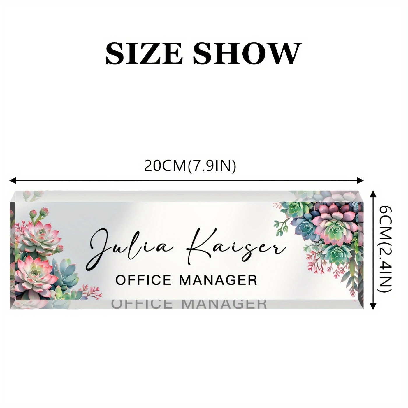Desk Name Plate - [2D Flat] 1pc Classic Style Acrylic