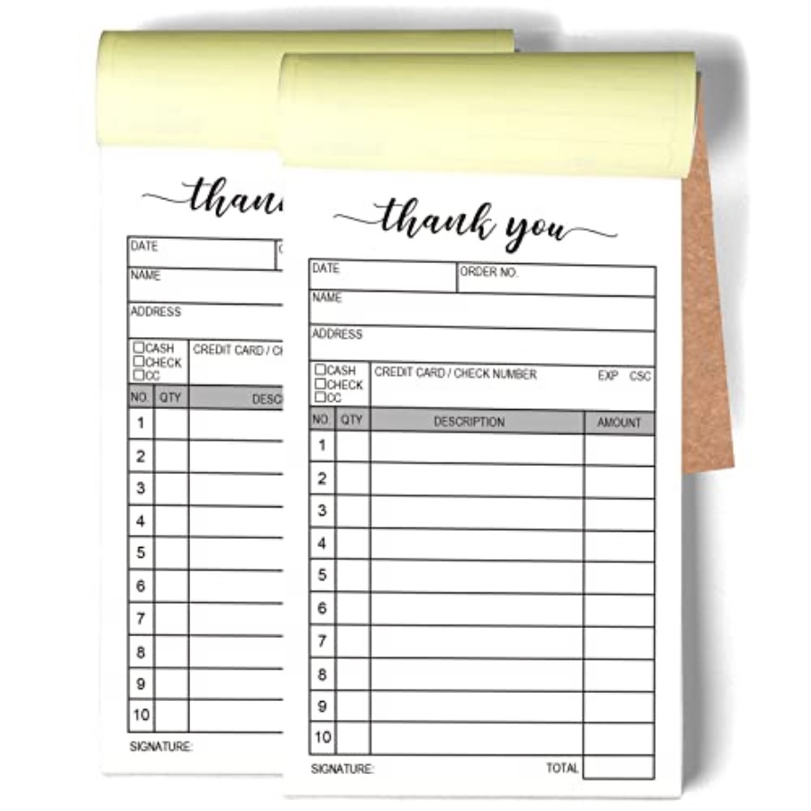 Carbon Copy Book - Thank You Receipt Book 2 Packs