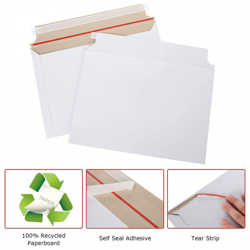 Letter Envelope Kraft - 25Pcs White Rigid Mailers Stay flat