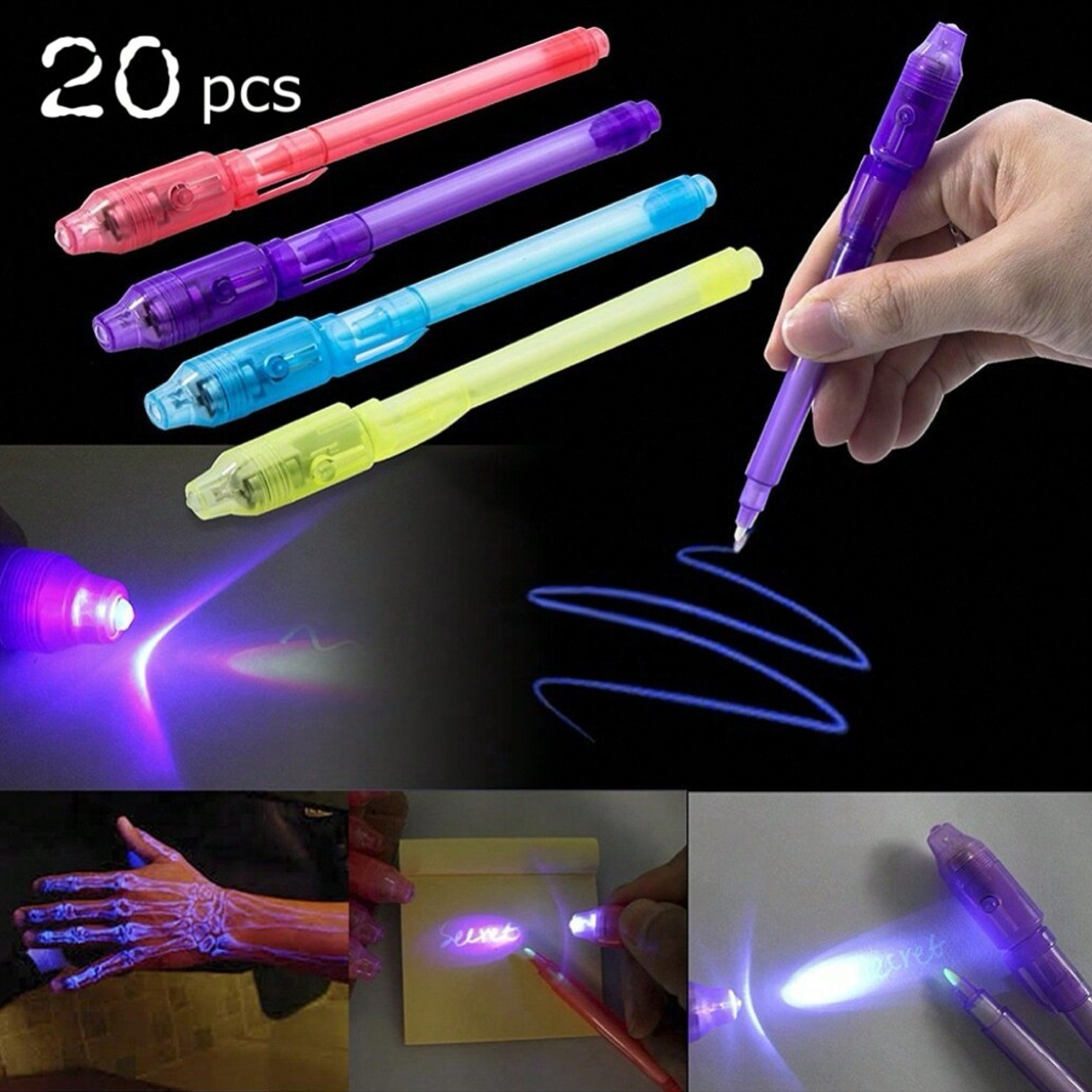 Highlighter Set Pastel - 20PCS Invisible Ink Pen Set -