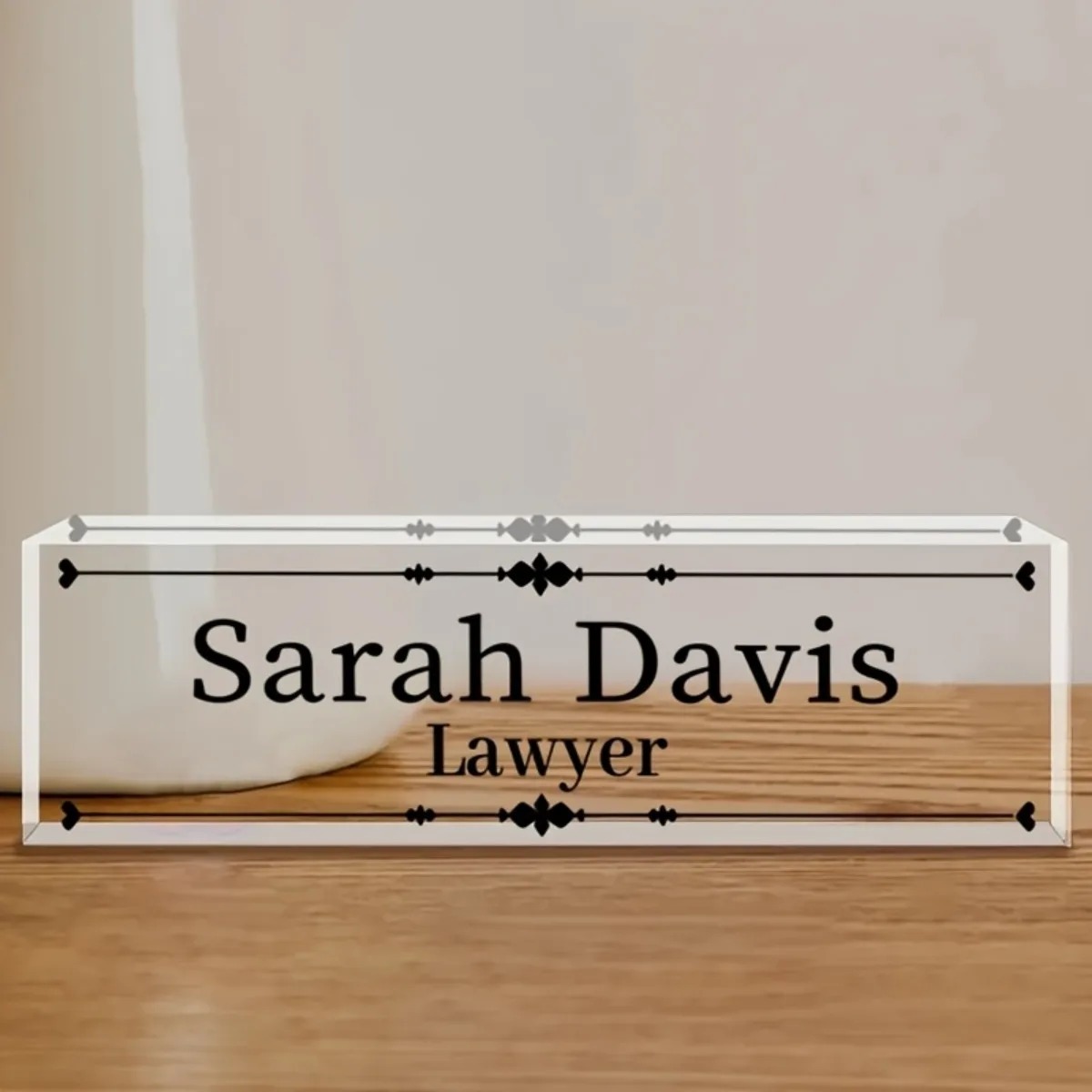 Desk Name Plate - Customized 2D Flat Acrylic Desktop Nameplate