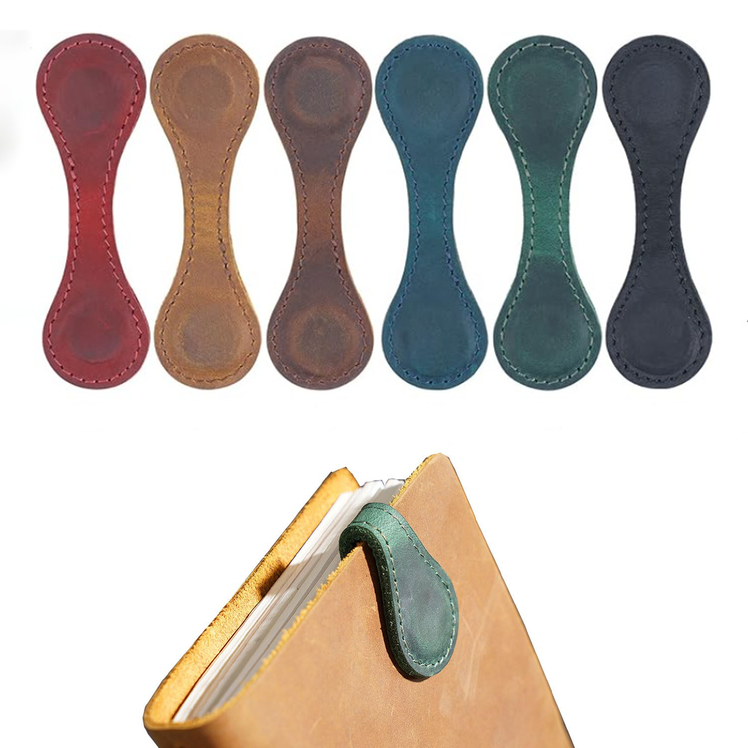 Bookmark Magnetic Clip - Magnetic Leather Bookmark Double-sided Magnetic Buckle