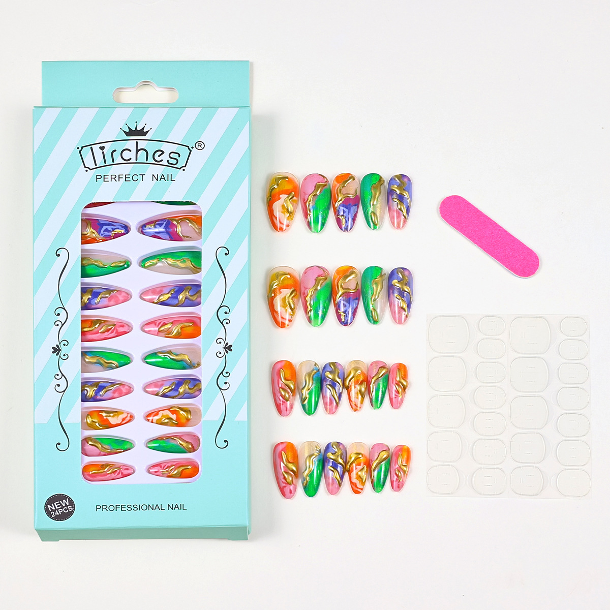 Press on Nails Almond Shaped M - огляд і ціна Glue Stick Pack