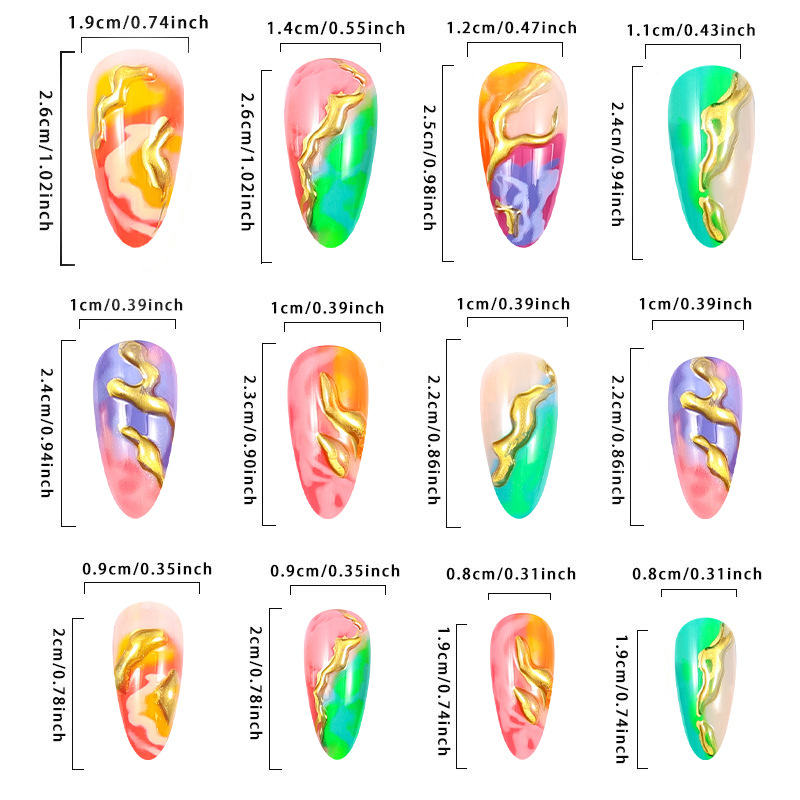 Press on Nails Almond Shaped M - огляд і ціна Glue Stick Pack