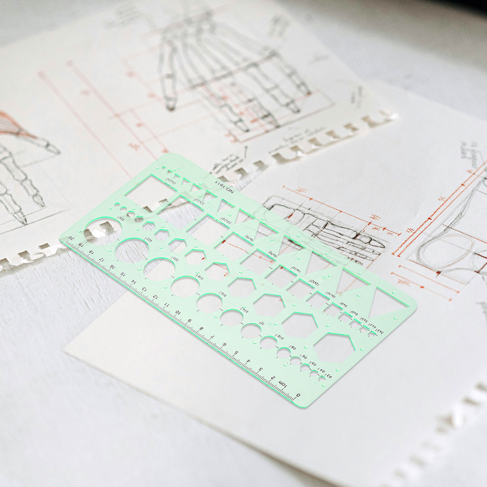 2Pcs Transparent Drawing Templ - огляд і ціна Ruler Set Transparent