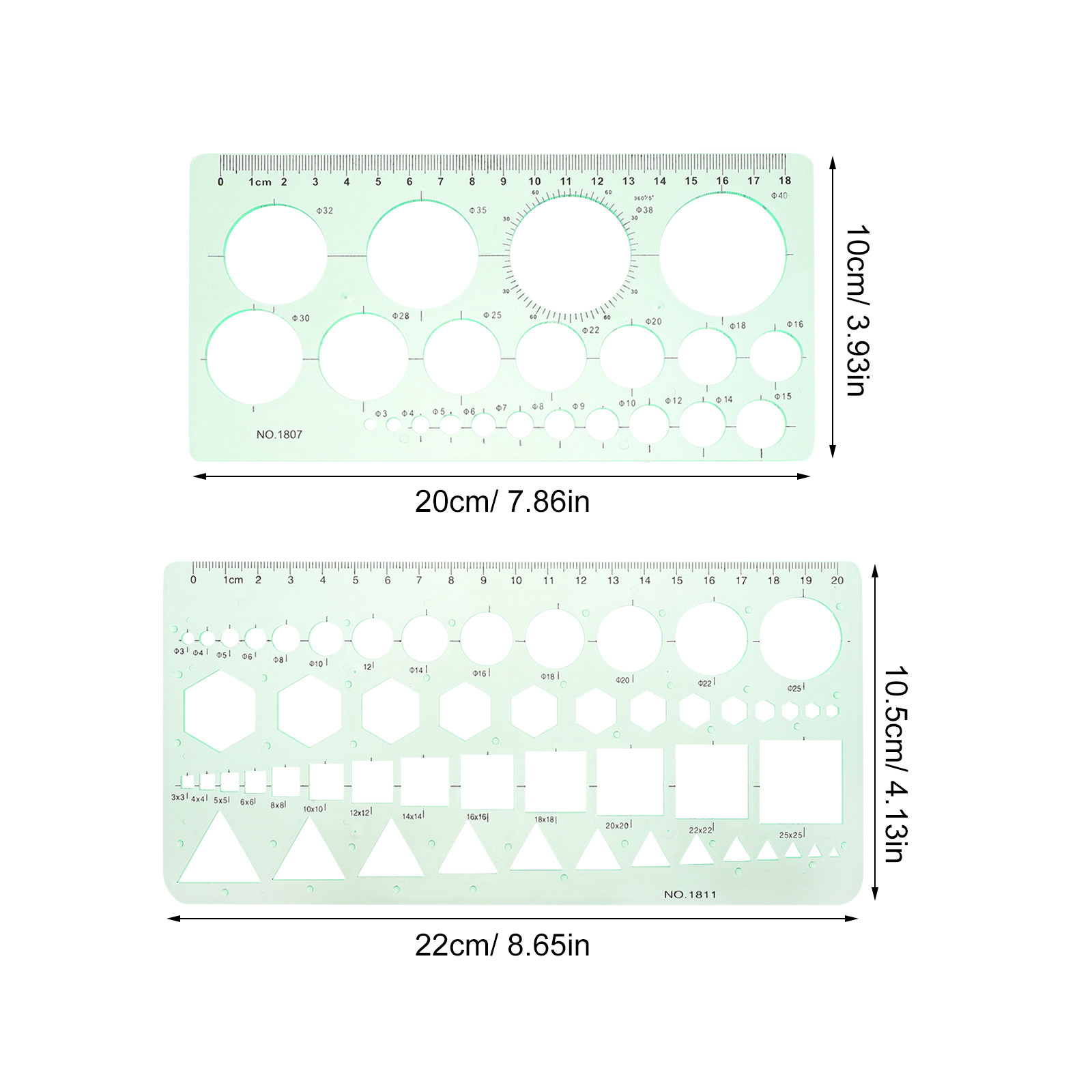 2Pcs Transparent Drawing Templ - огляд і ціна Ruler Set Transparent
