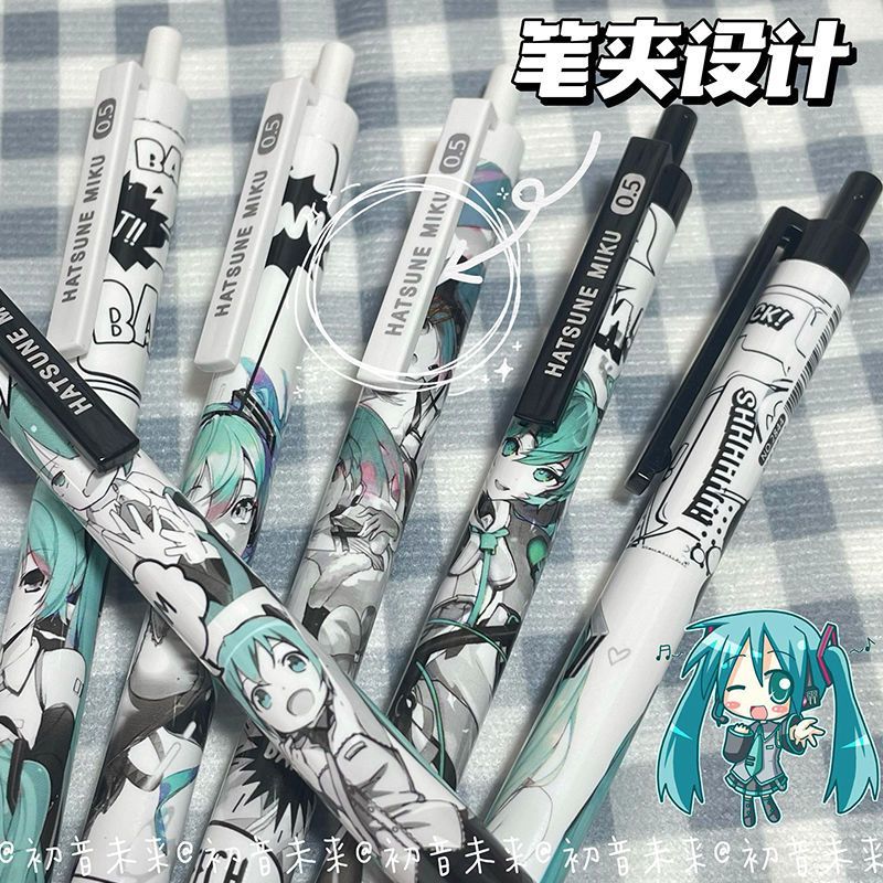 6Pcs/Set Hatsune Miku Black Ge - огляд і ціна Gel Ink Pen Set
