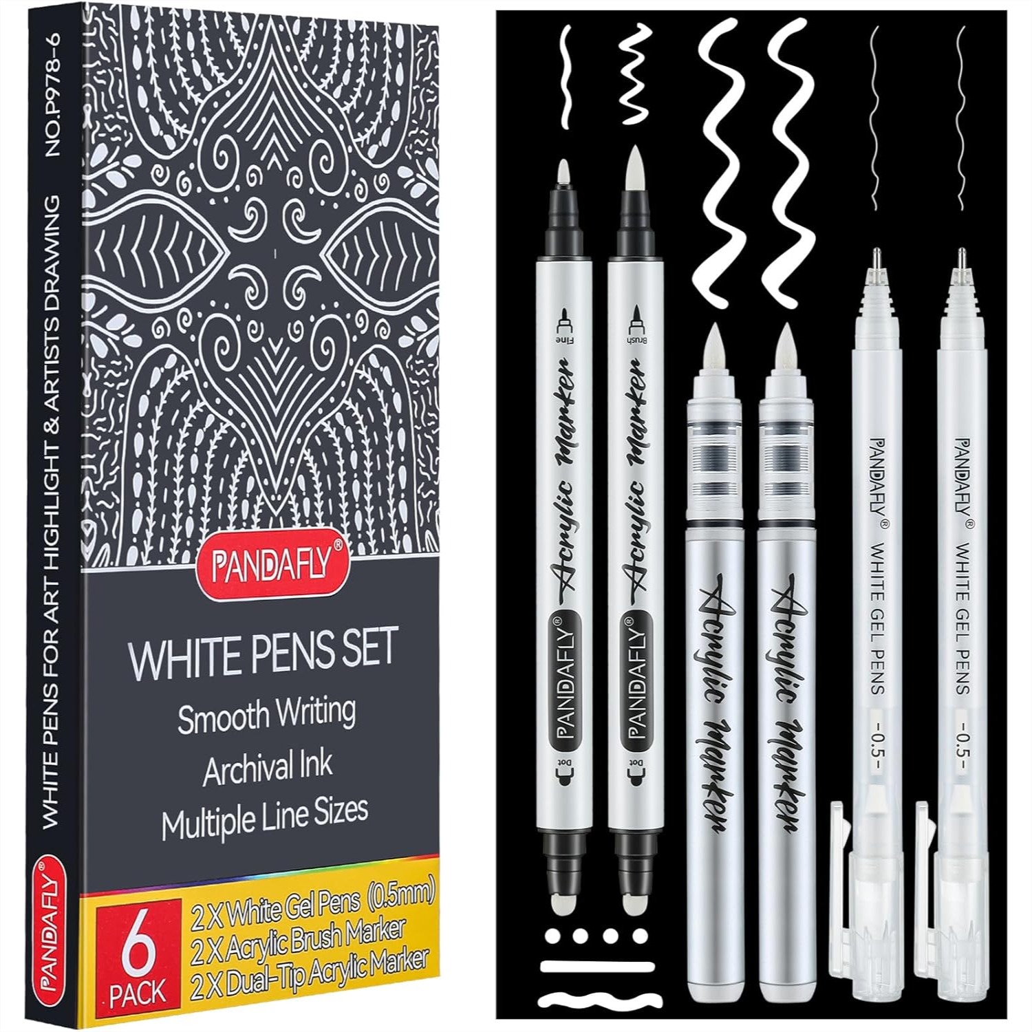 White Ink Pens Set 0.5mm Fine  - огляд і ціна Gel Ink Pen Set