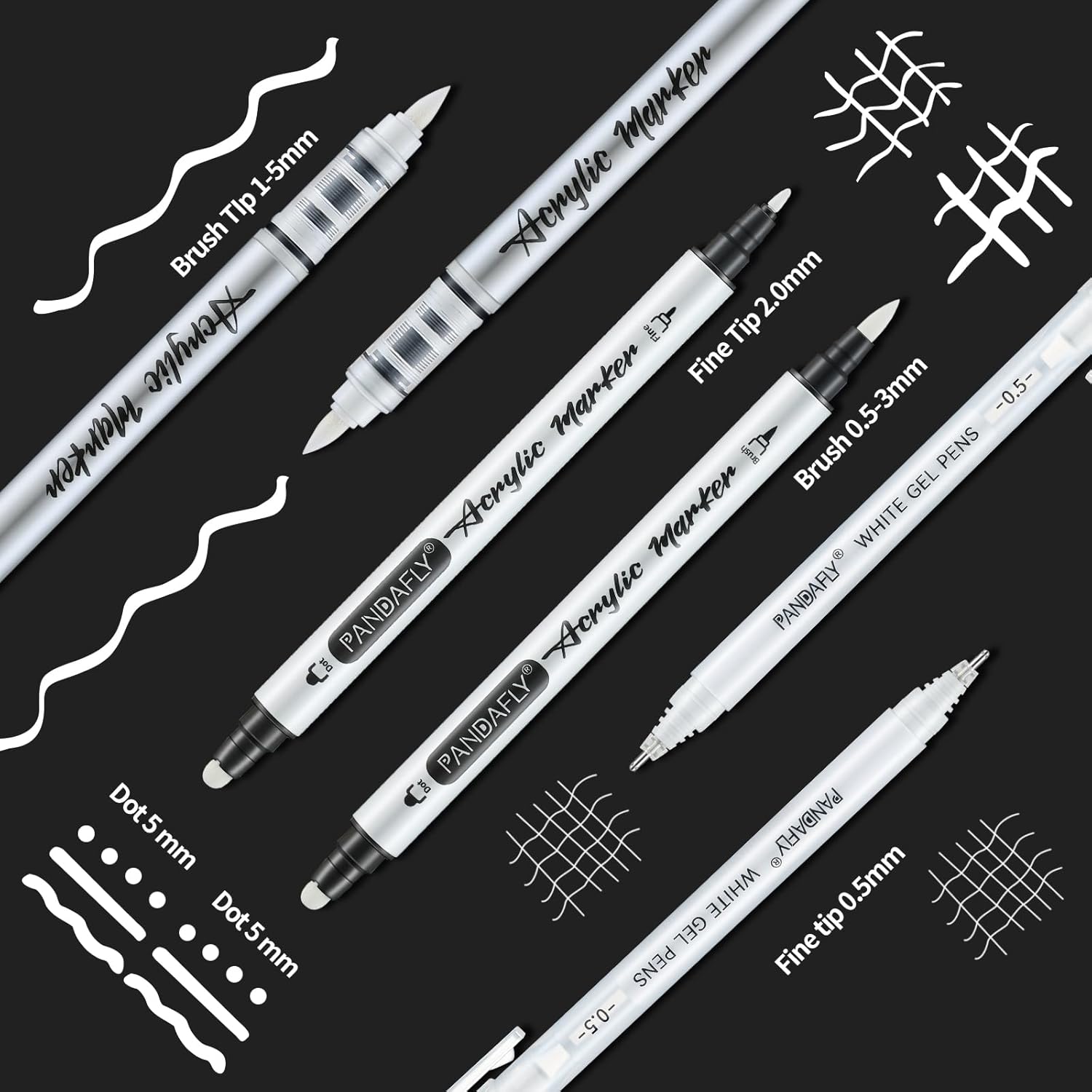 White Ink Pens Set 0.5mm Fine  - огляд і ціна Gel Ink Pen Set