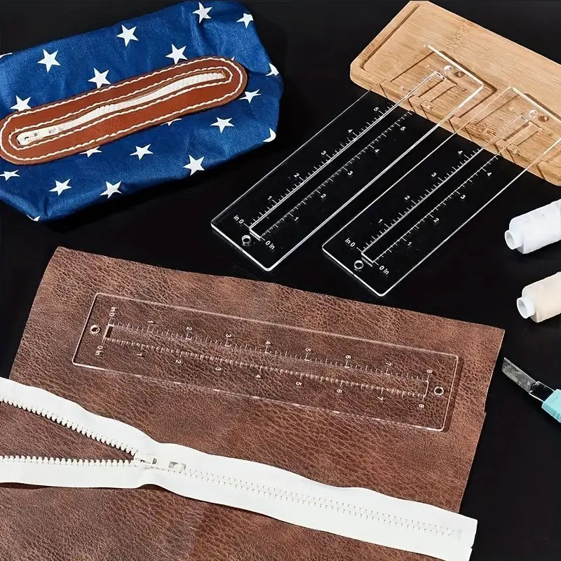 3pcs Acrylic Zipper Template S - огляд і ціна Ruler Set Transparent