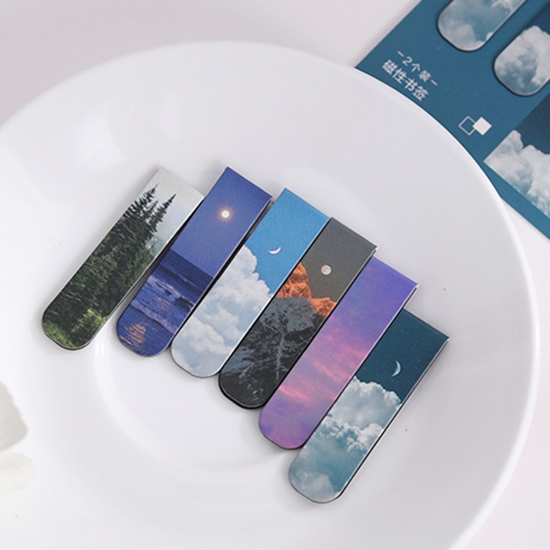 2pcs Fantasy Landscape Themed  - огляд і ціна Bookmark Magnetic Clip