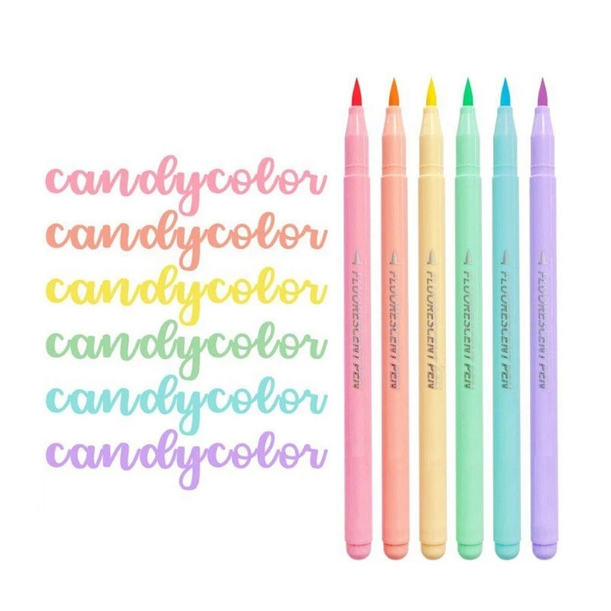6pcs Soft Brush Fluorescence P - огляд і ціна Highlighter Set Pastel