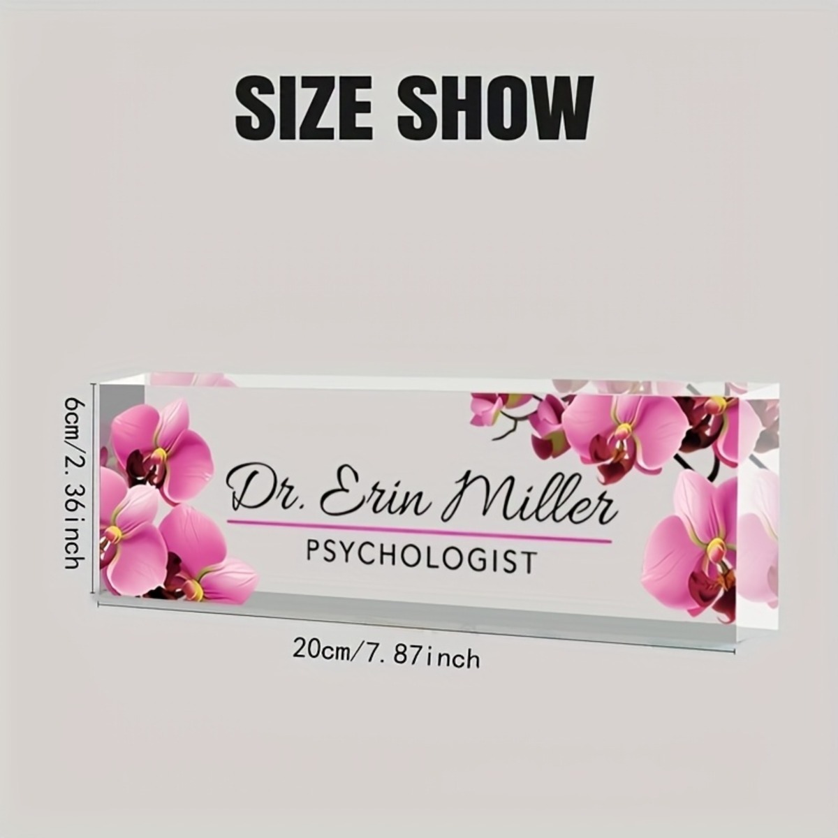 [2D Flat] Pink Floral Custom A - огляд і ціна Desk Name Plate