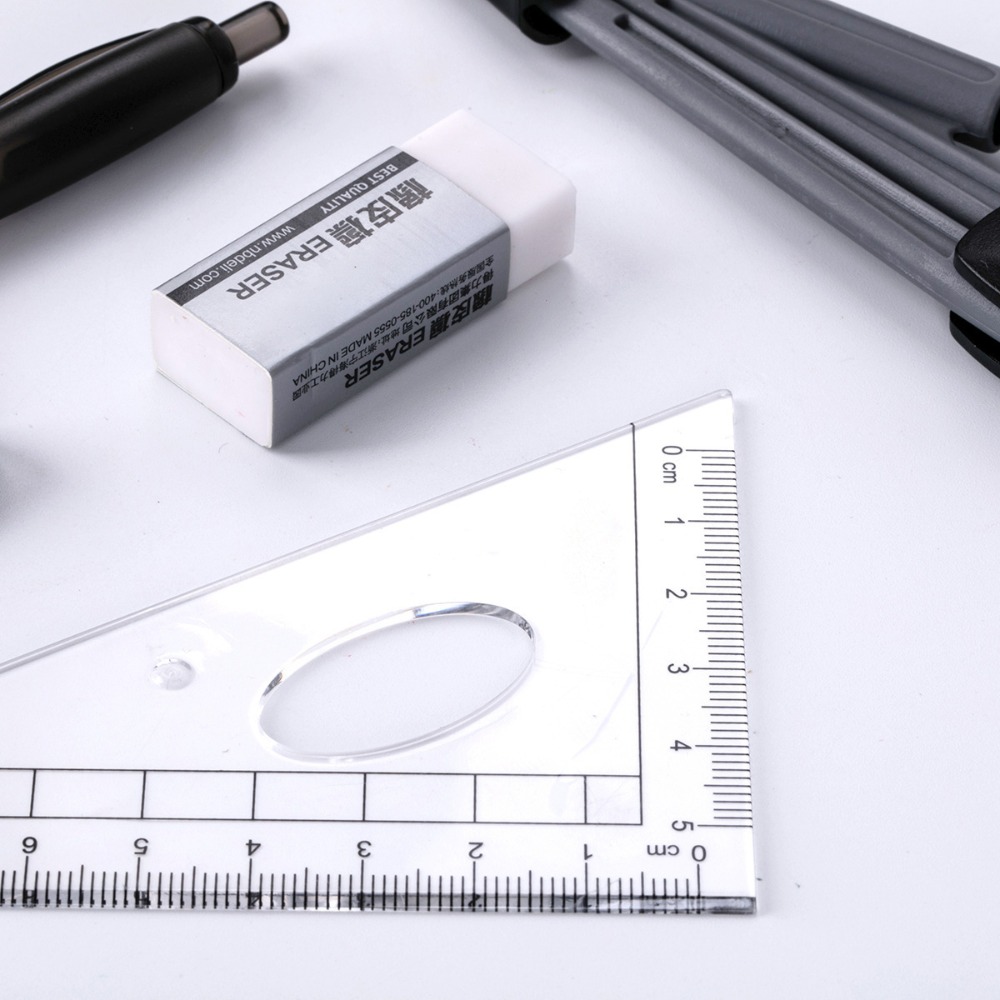 Transparent Ruler Set Eraser S - огляд і ціна Ruler Set Transparent