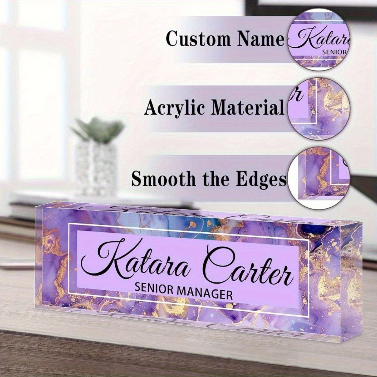 Custom Acrylic Desk Name Plate - огляд і ціна Desk Name Plate