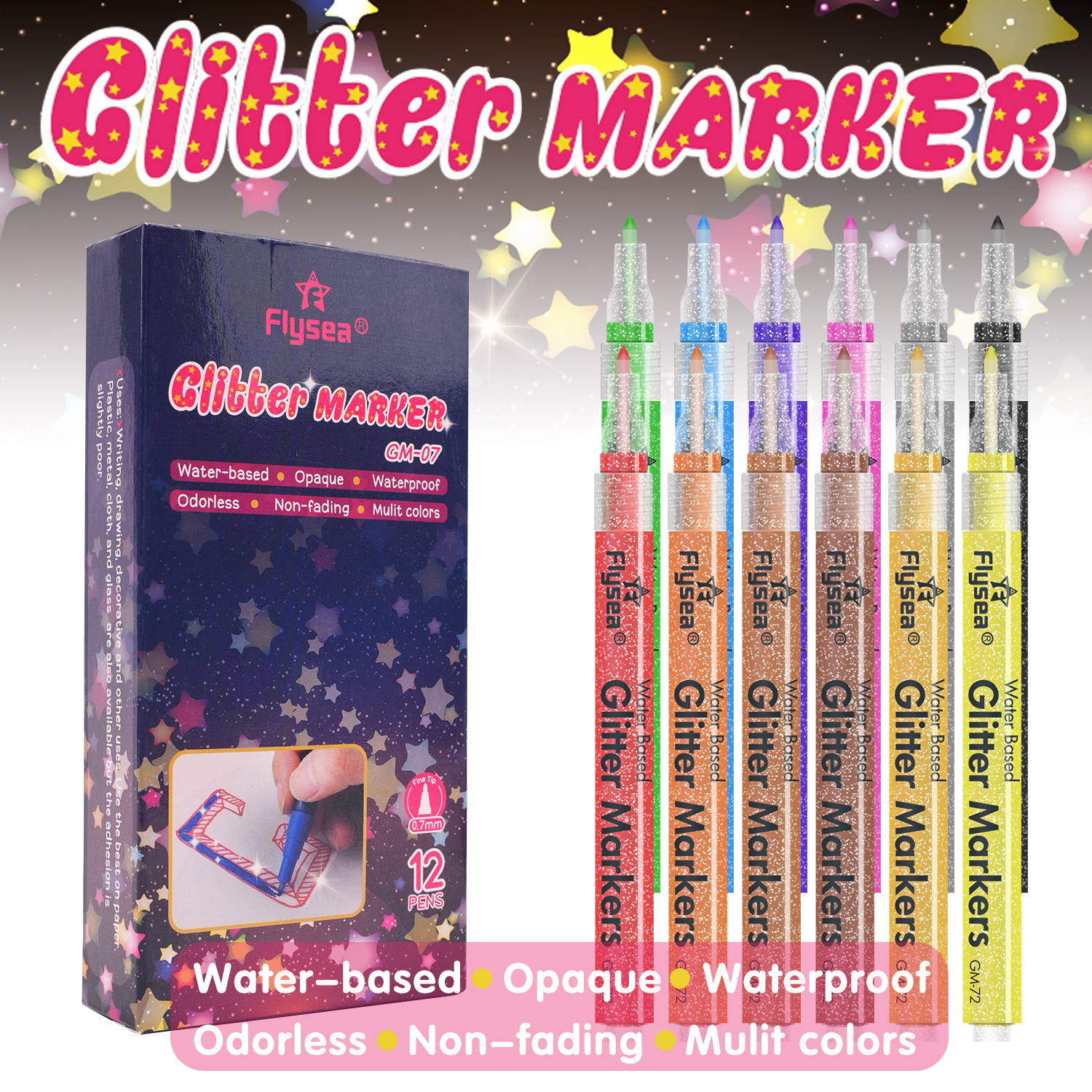 12 PCS Glitter Gel Pen Set wit - огляд і ціна Gel Ink Pen Set
