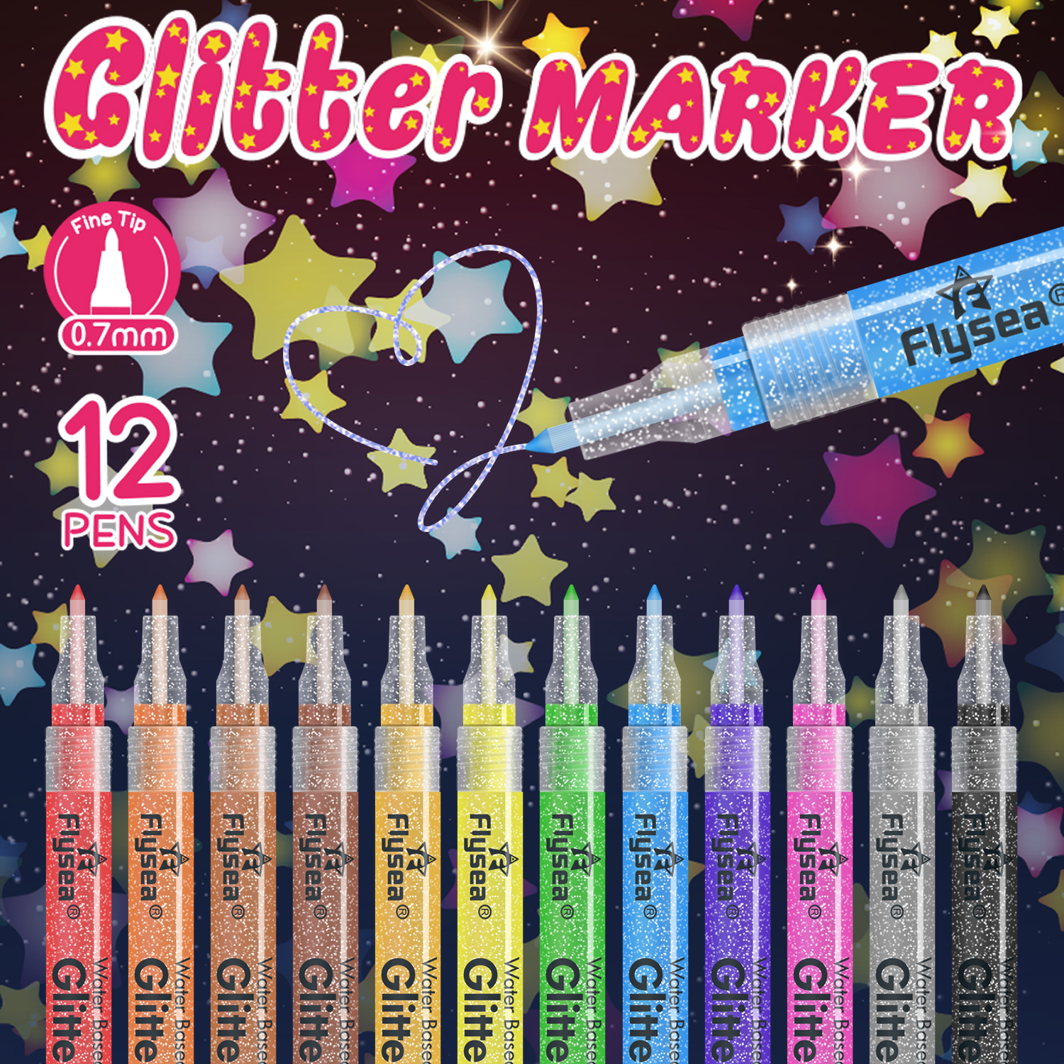 12 PCS Glitter Gel Pen Set wit - огляд і ціна Gel Ink Pen Set