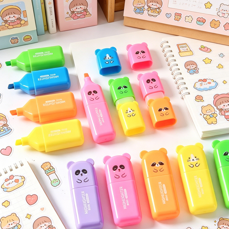 4/6/12 Pcs Kawaii Bear Highlig - огляд і ціна Highlighter Set Pastel