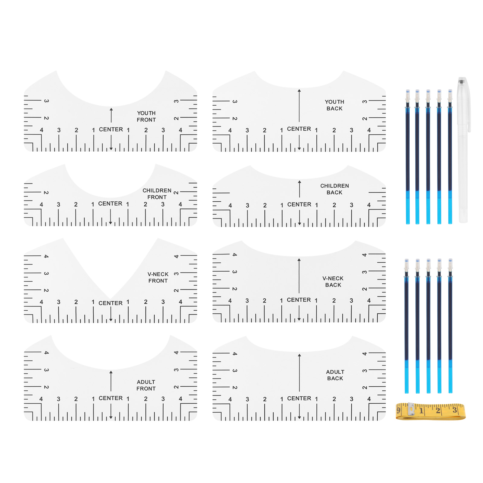 Transparent T-shirt Ruler Guid - огляд і ціна Ruler Set Transparent