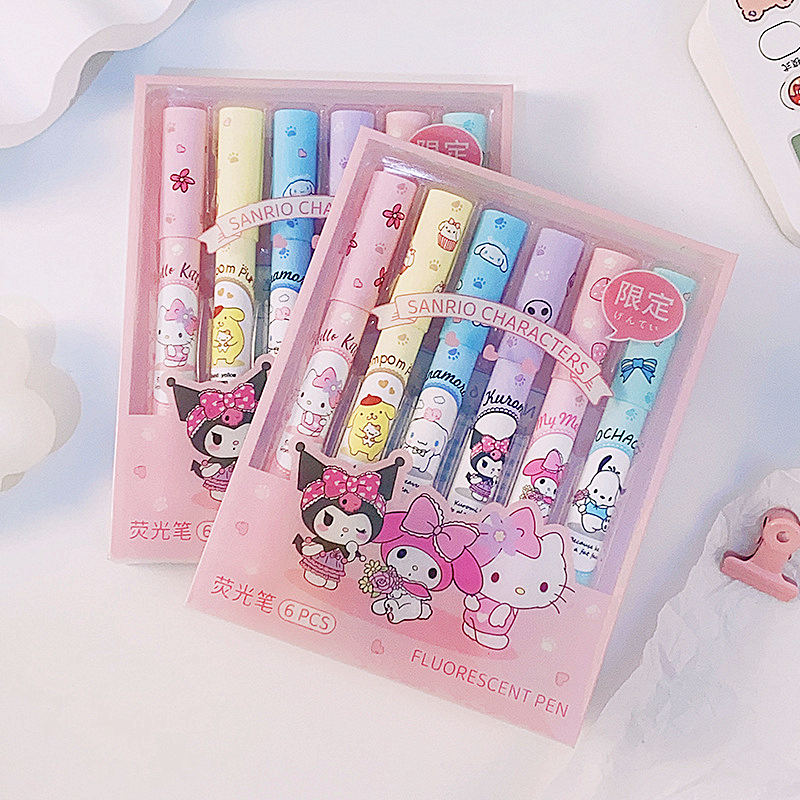 6Pcs Sanrio Hello Kitty Highli - огляд і ціна Highlighter Set Pastel