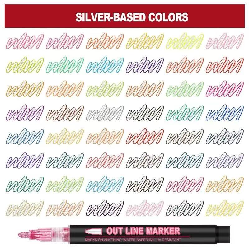 Double Line Outline Art Pen Ma - огляд і ціна Highlighter Set Pastel