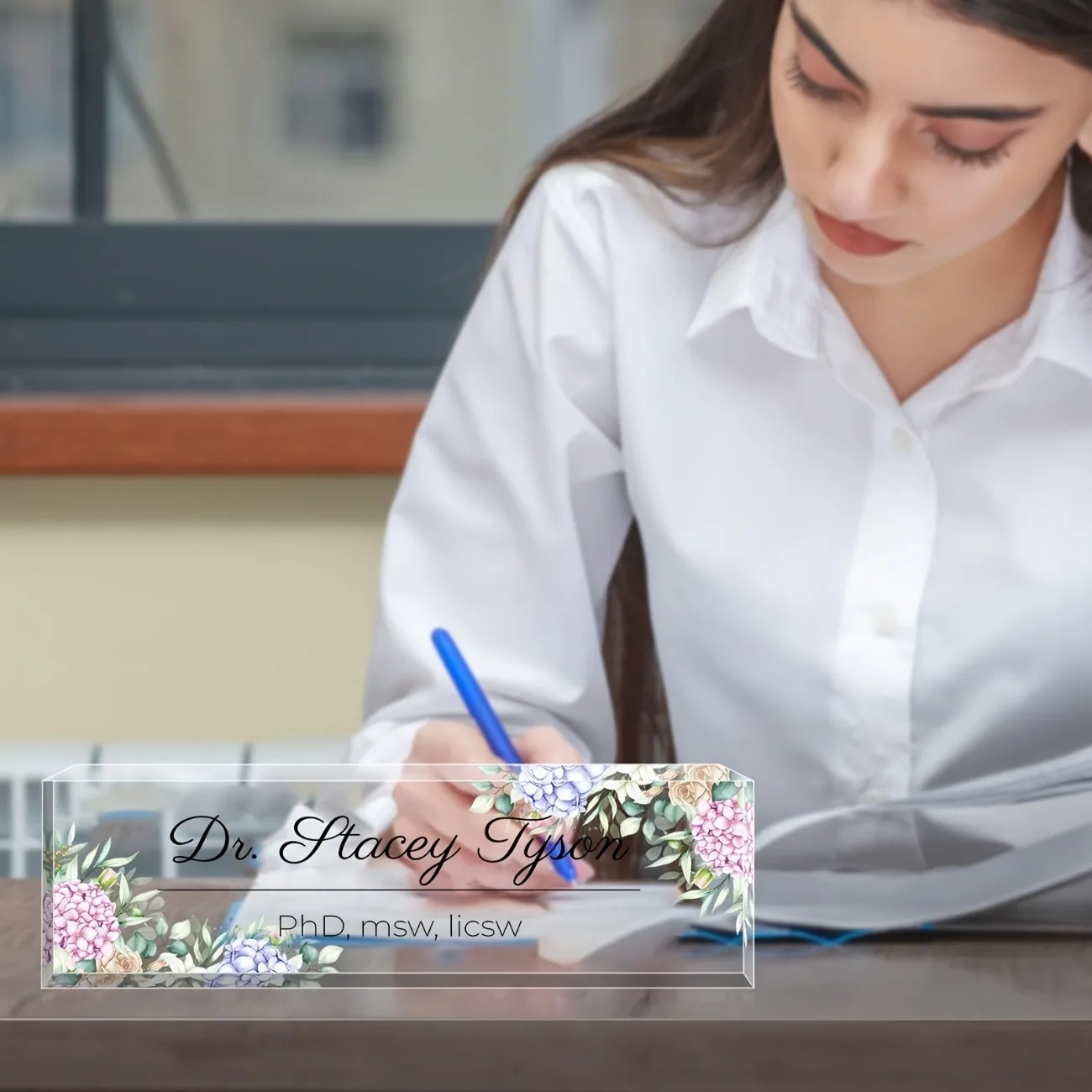 2D Flat Transparent Acrylic Te - огляд і ціна Desk Name Plate