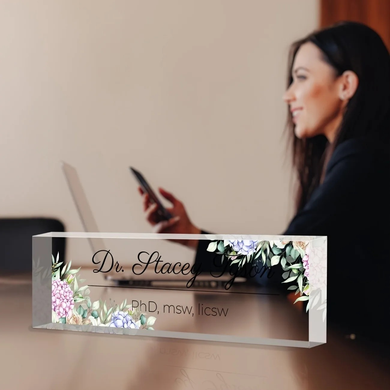 2D Flat Transparent Acrylic Te - огляд і ціна Desk Name Plate
