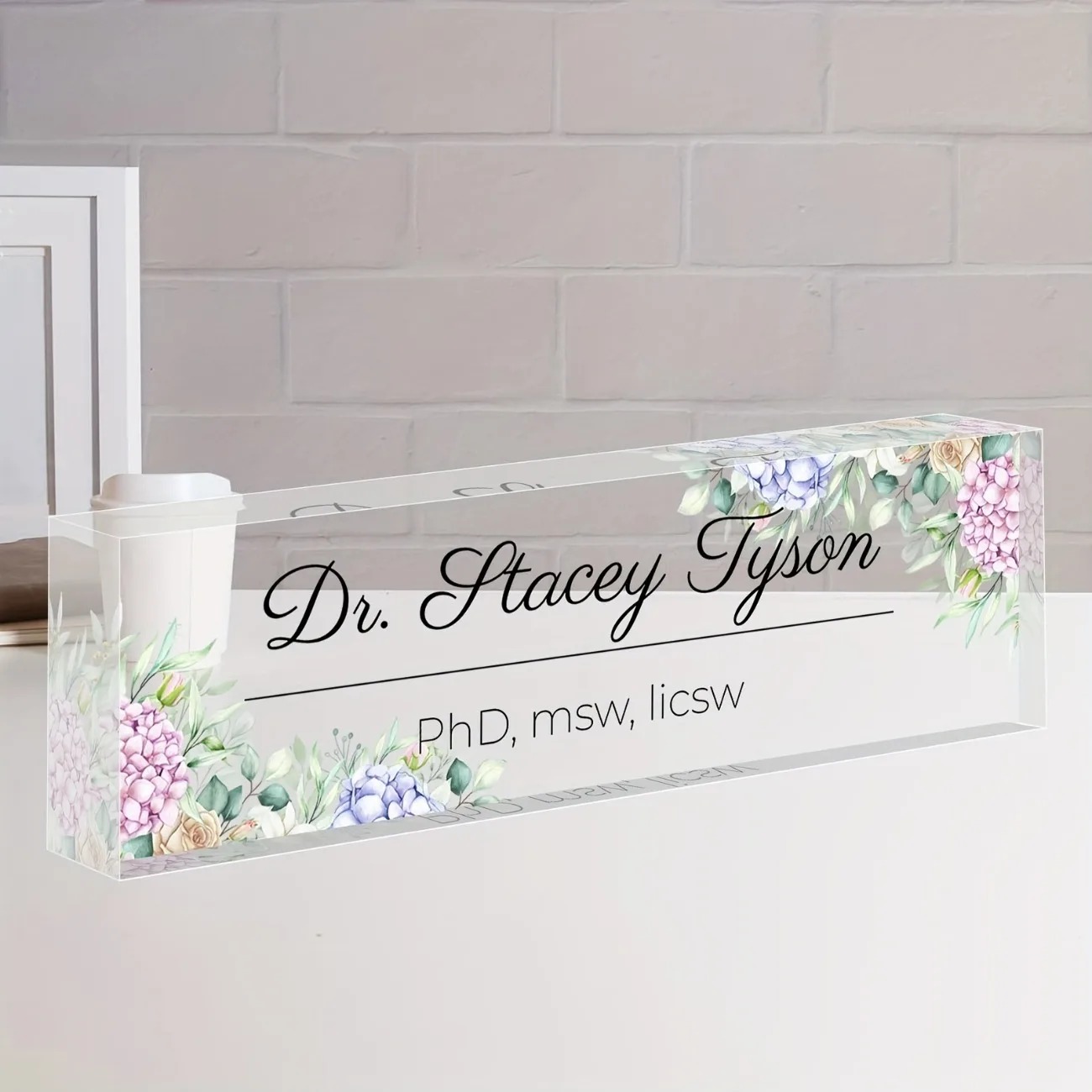 2D Flat Transparent Acrylic Te - огляд і ціна Desk Name Plate