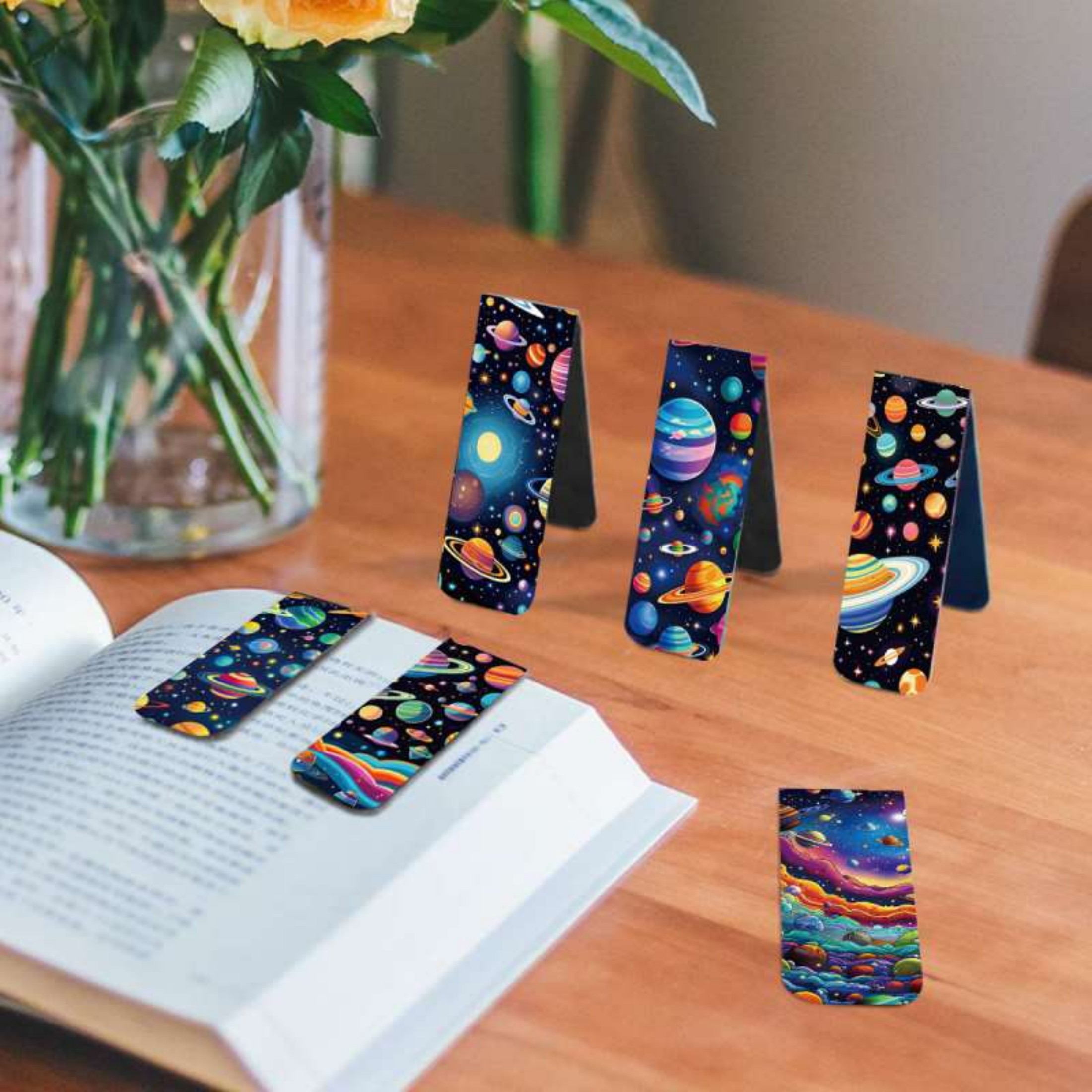 12pcs Space & Planet Themed Ma - огляд і ціна Bookmark Magnetic Clip