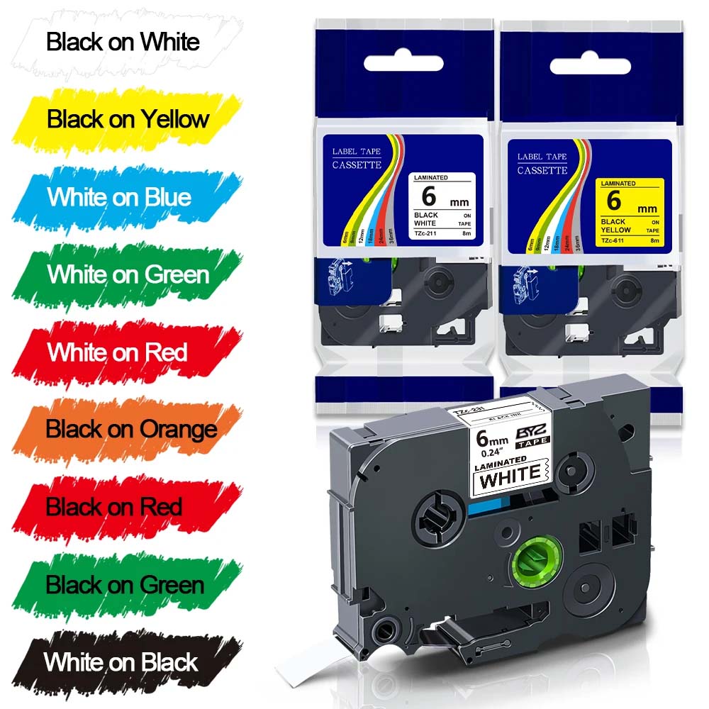 1pack TZe211 Ptouch 6mm/0.24“  - огляд і ціна Label Printer Tape