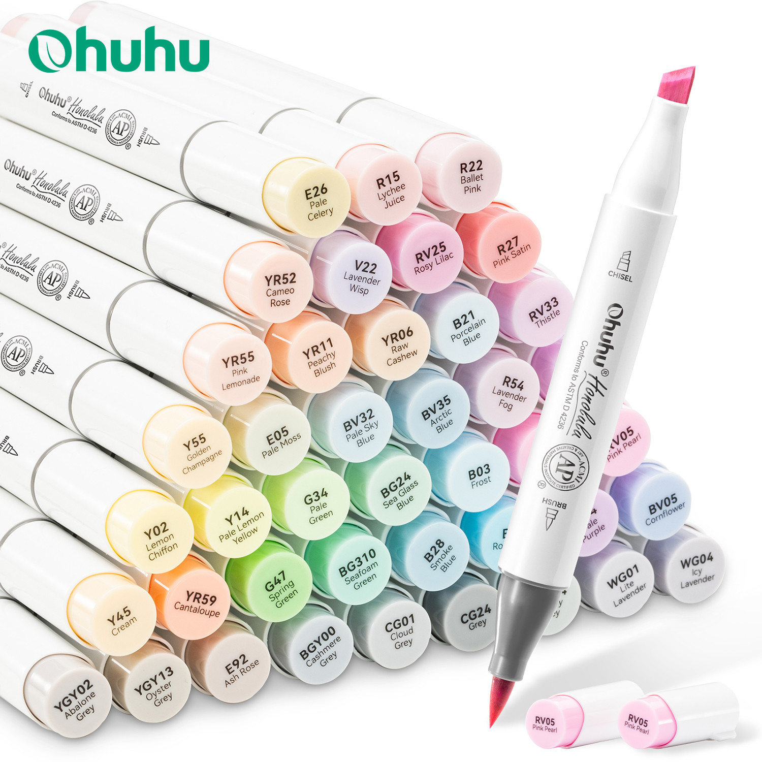 Ohuhu Honolulu 48 Pastel Color - огляд і ціна Highlighter Set Pastel