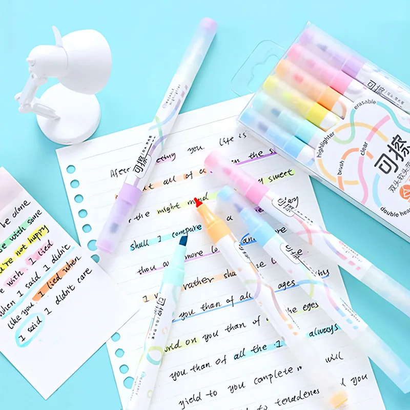 Set of 6 Colors Kawaii Erasabl - огляд і ціна Highlighter Set Pastel