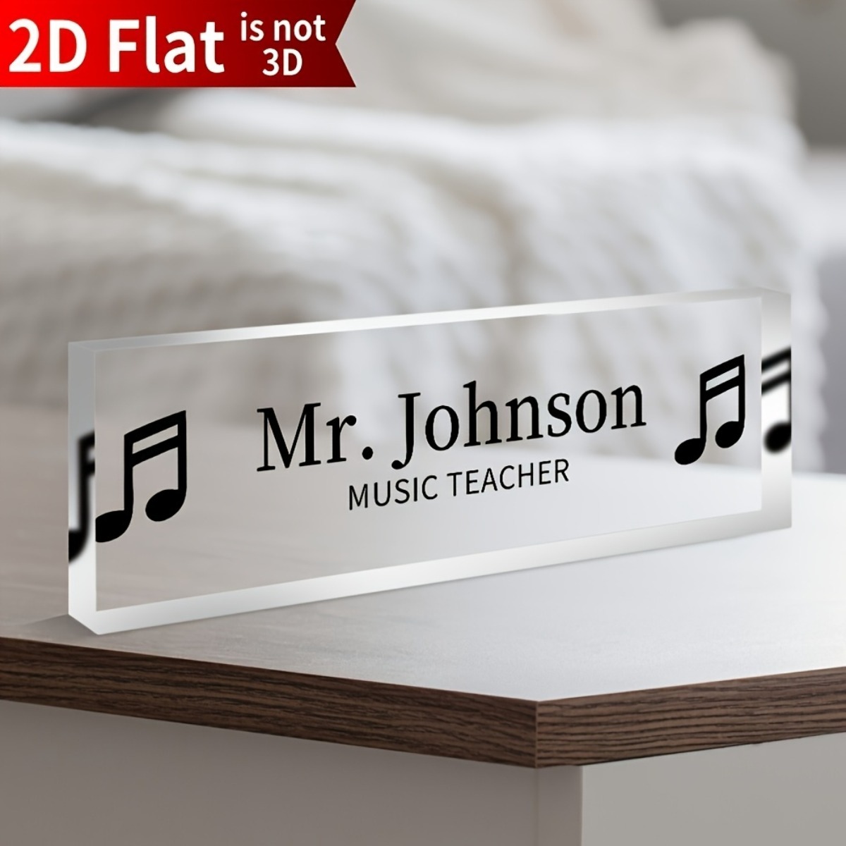 [2D Flat] Music Note Acrylic D - огляд і ціна Desk Name Plate