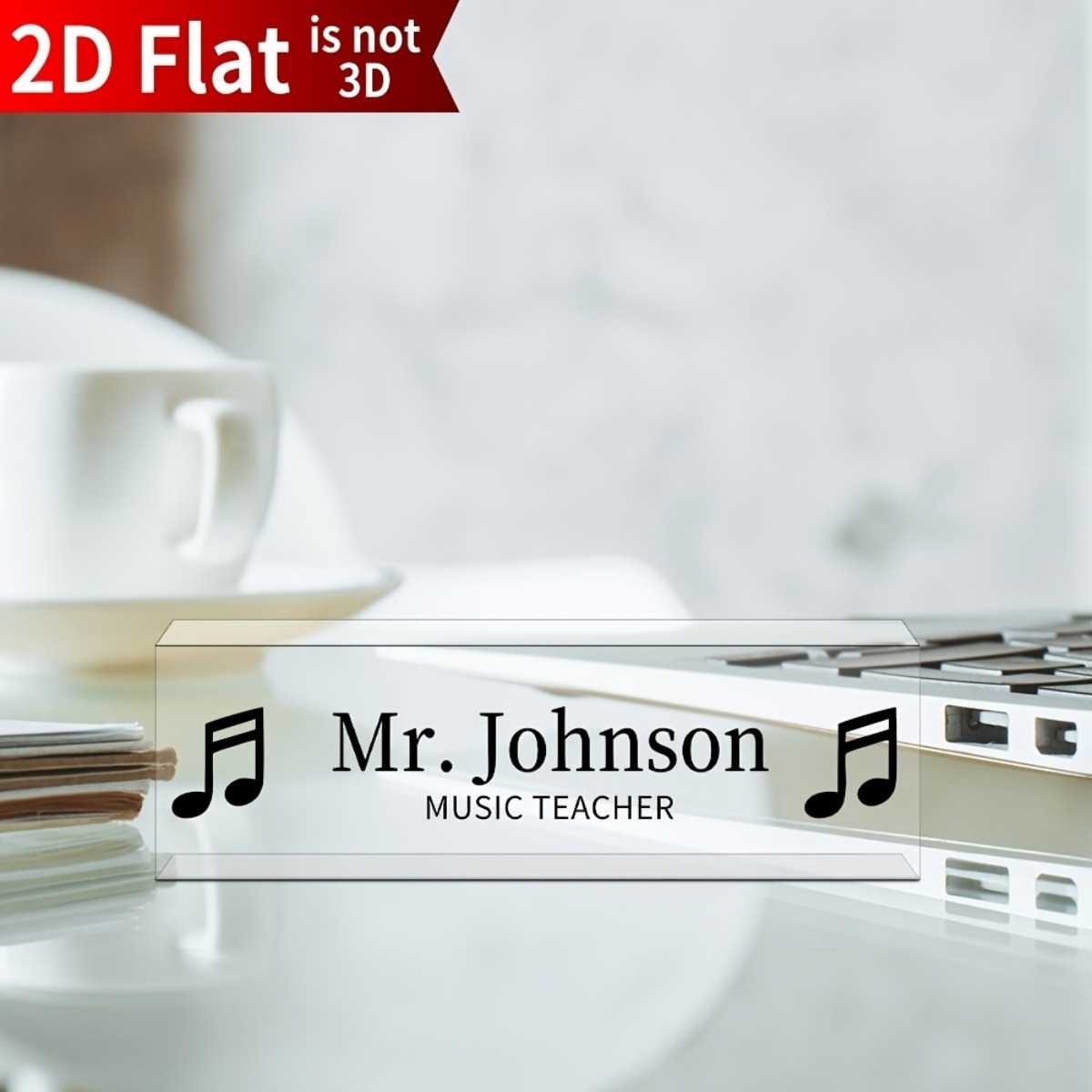 [2D Flat] Music Note Acrylic D - огляд і ціна Desk Name Plate