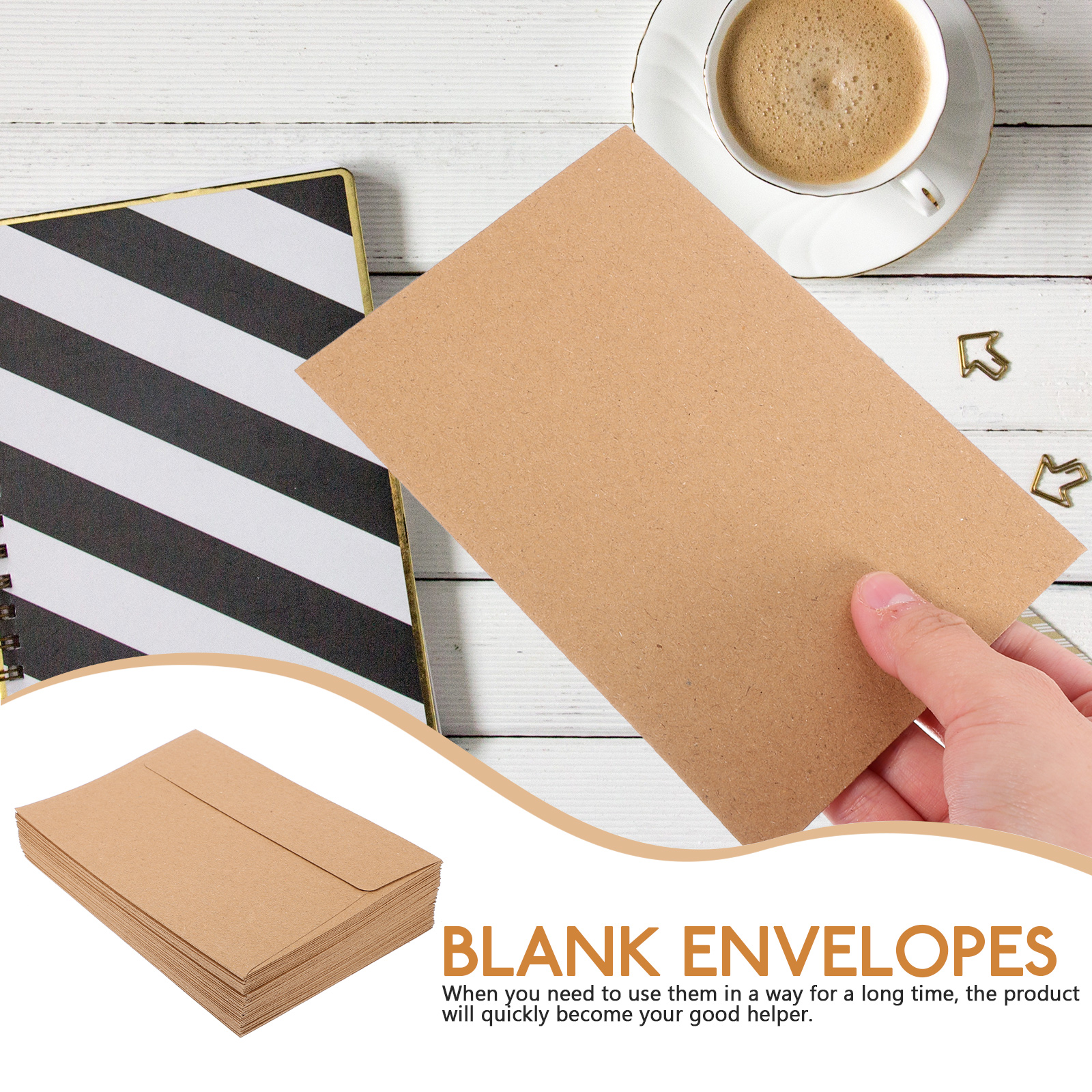 50Pcs Classical Kraft Blank Pa - огляд і ціна Letter Envelope Kraft