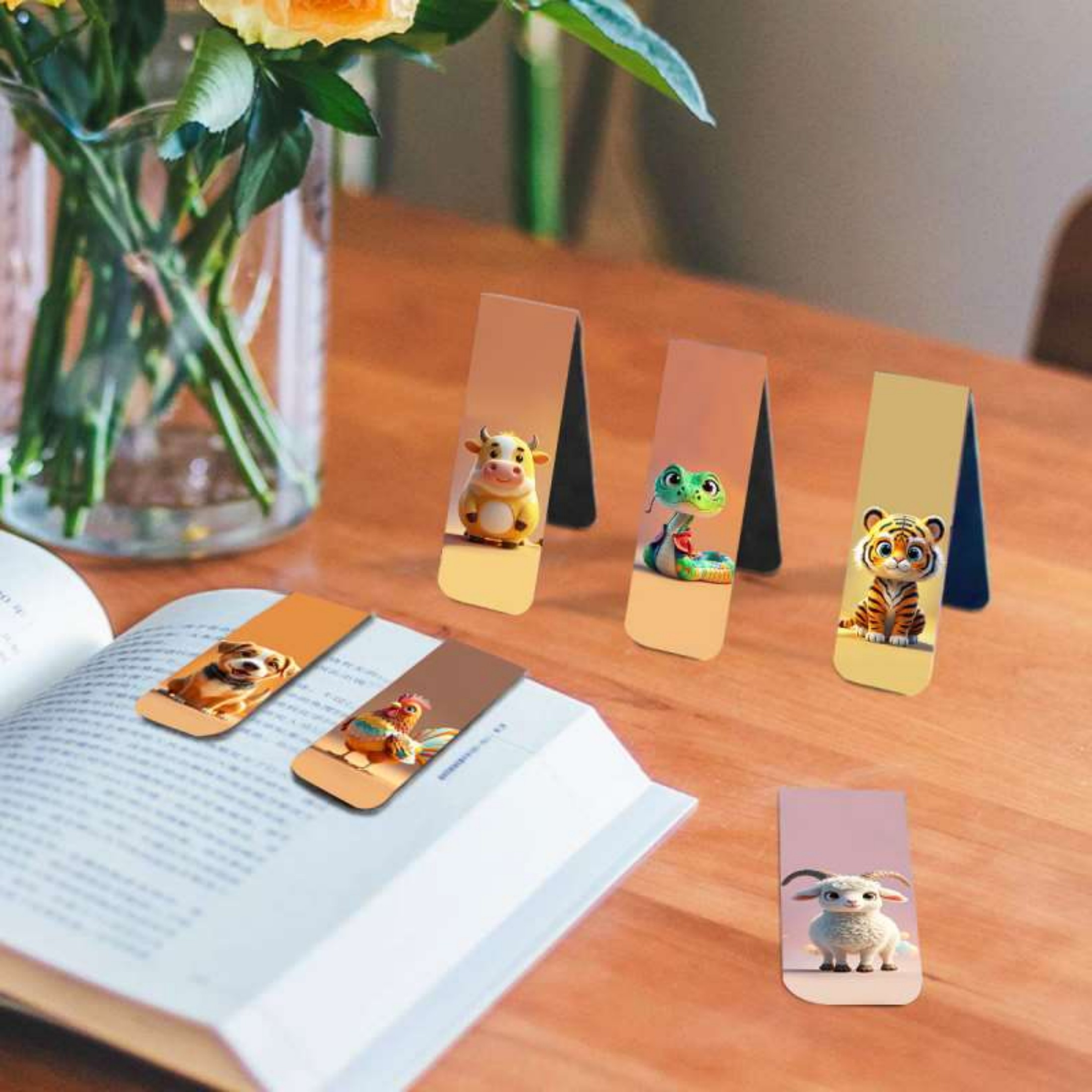 12pcs Adorable Twelve Animal M - огляд і ціна Bookmark Magnetic Clip