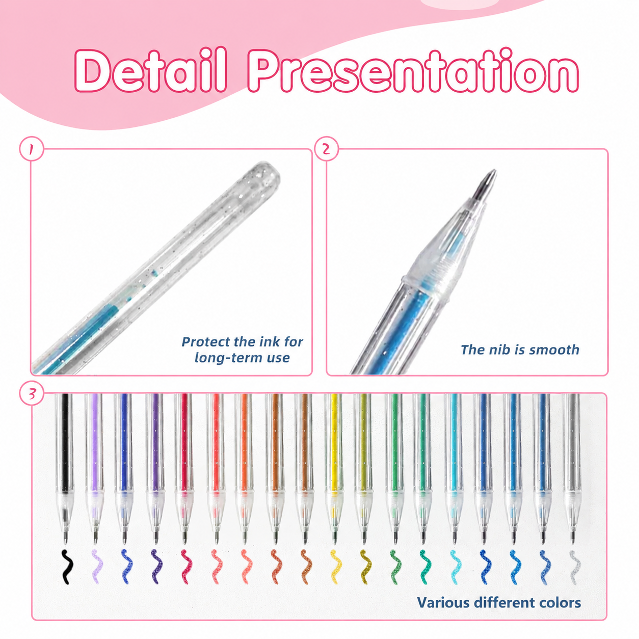 8-60 Colors Glitter Gel Pen Se - огляд і ціна Highlighter Set Pastel