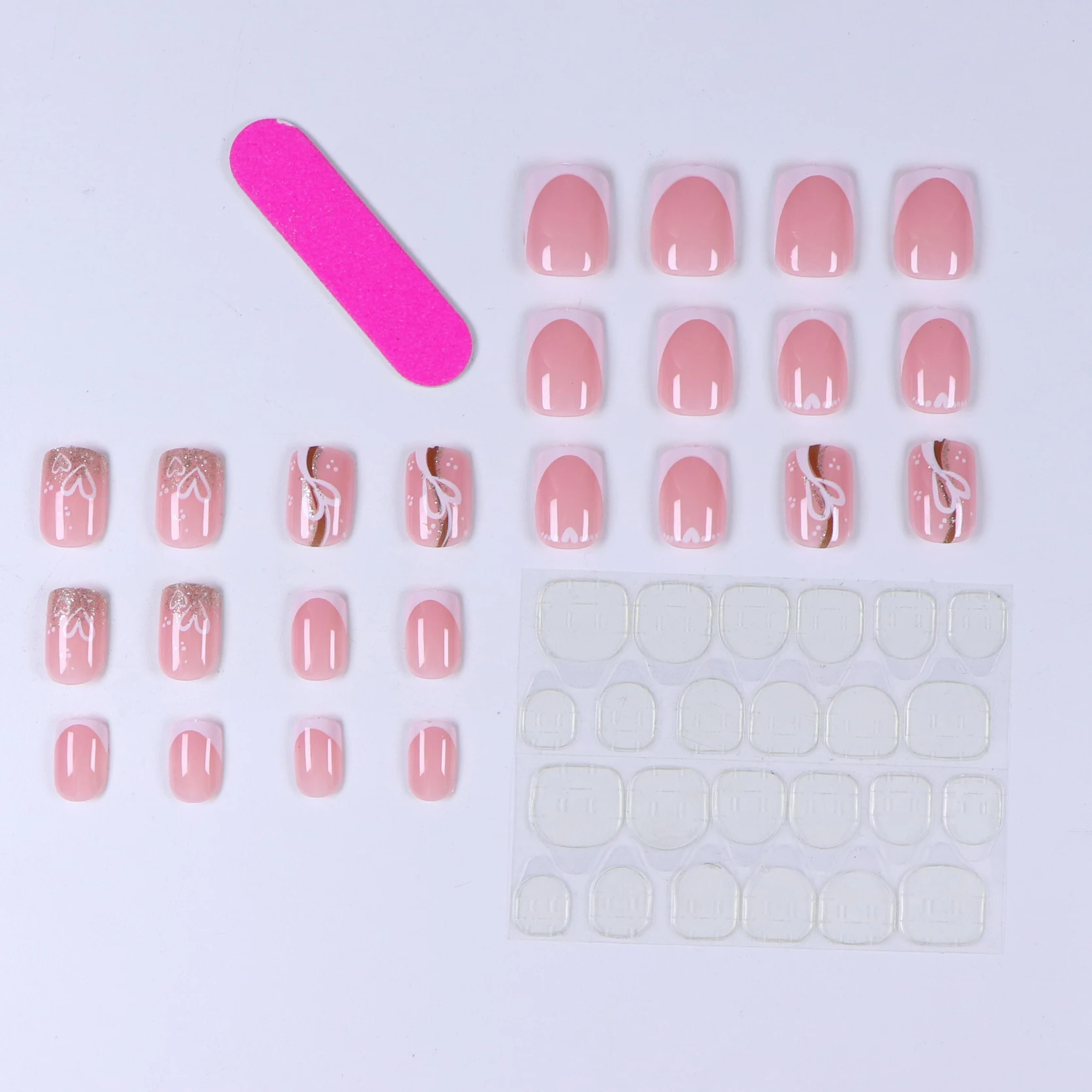 24PCS nude pink short square f - огляд і ціна Glue Stick Pack