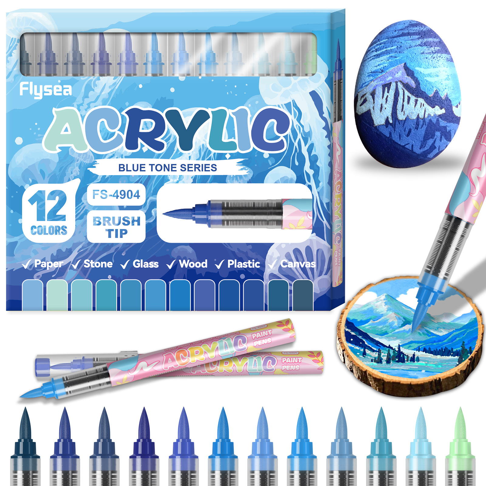 12 Colors Cold Tone Acrylic Pa - огляд і ціна Highlighter Set Pastel