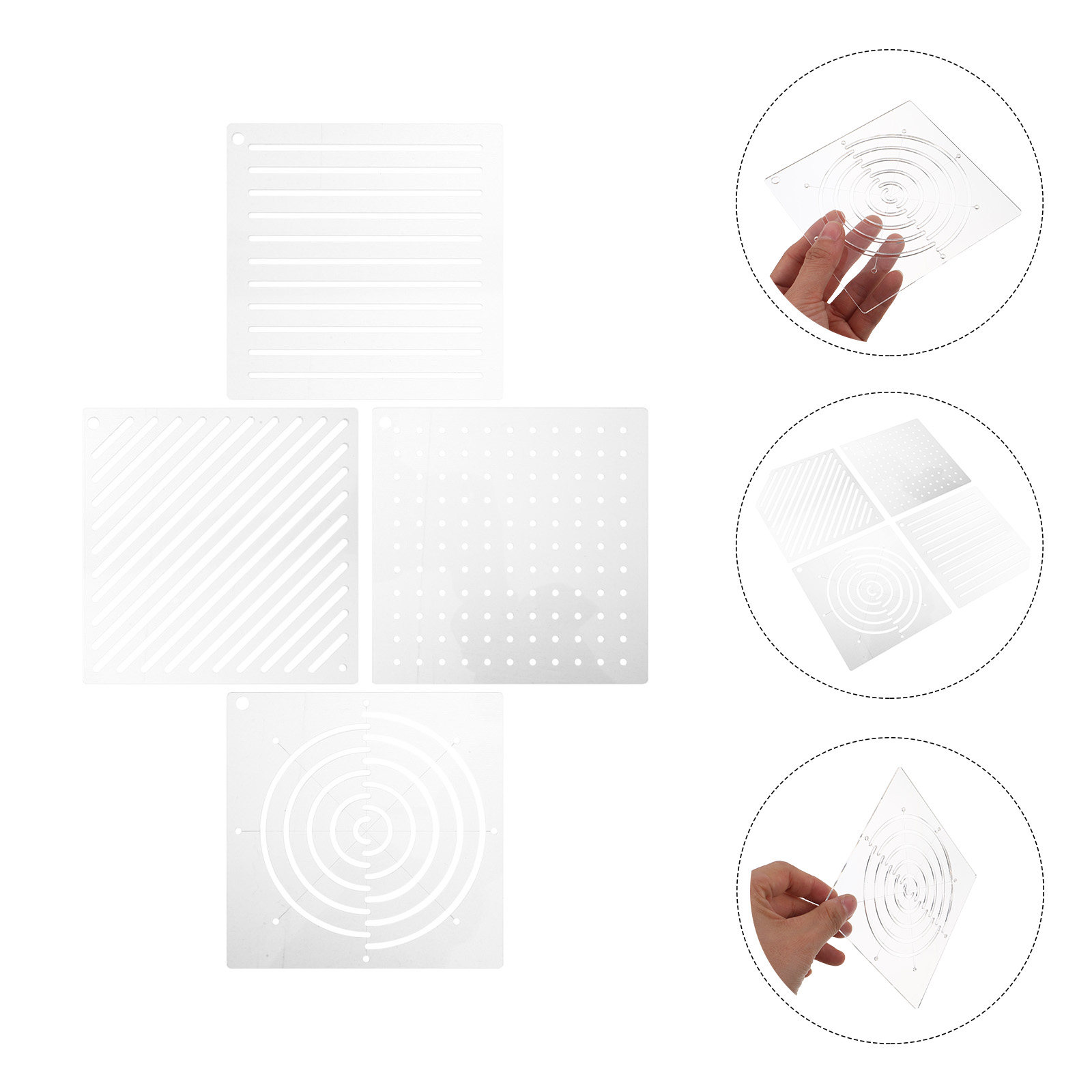 4Pcs Acrylic Quilting Template - огляд і ціна Ruler Set Transparent