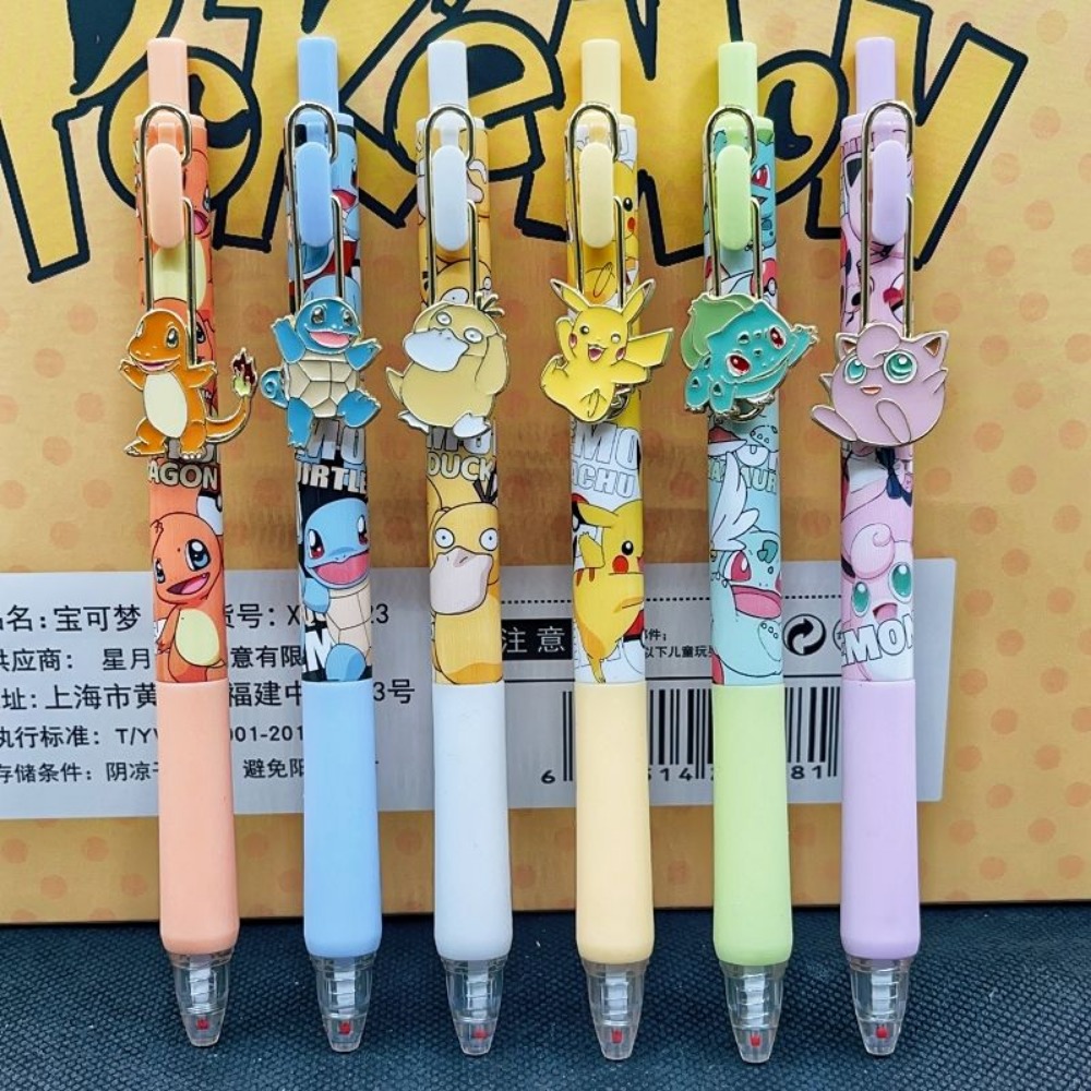 6pcs Pokemon Patch Press Pen S - огляд і ціна Office Supply Office Stationery Items