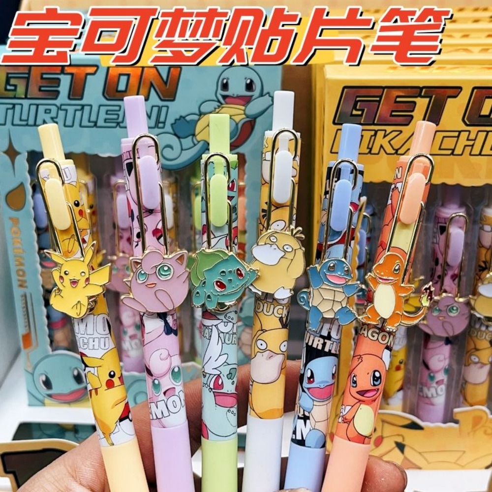 6pcs Pokemon Patch Press Pen S - огляд і ціна Office Supply Office Stationery Items